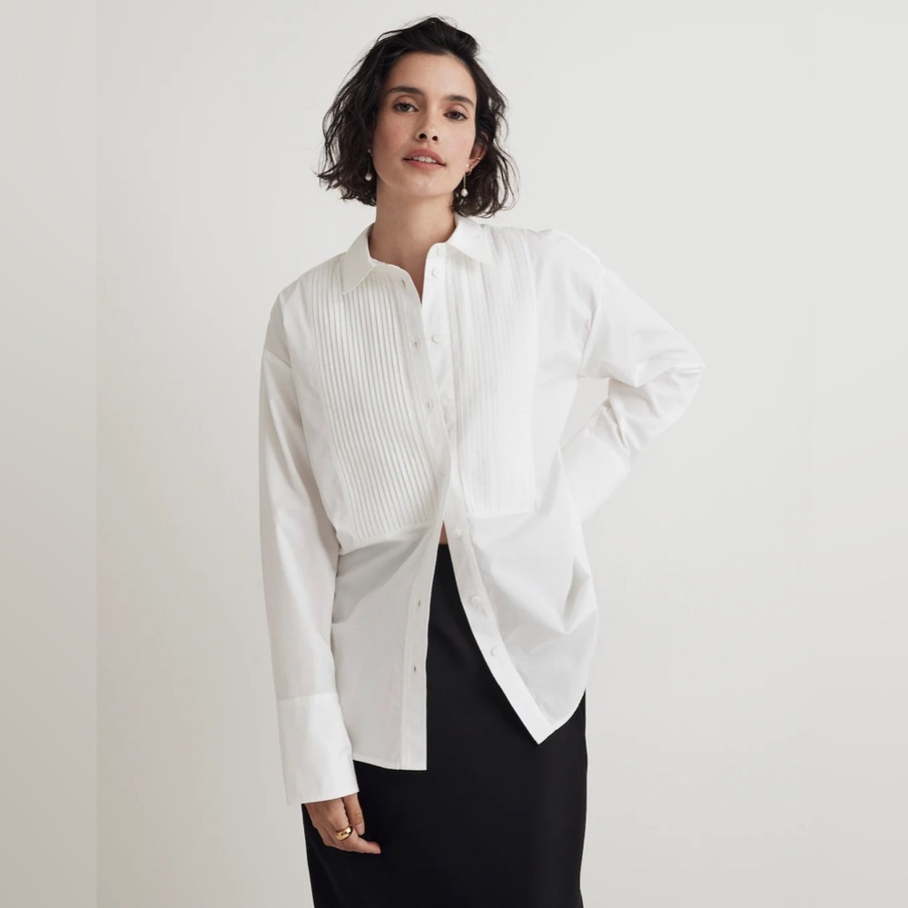 Poplin Oversized Tuxedo Shirt